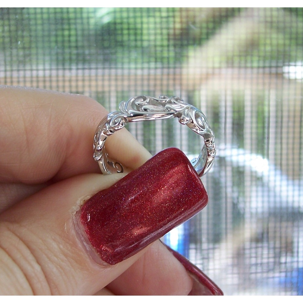 925 STERLING SILVER Open Work Swirls 5.3 (mm) Band Ring Sizes 2-13 - Picture 11 of 16